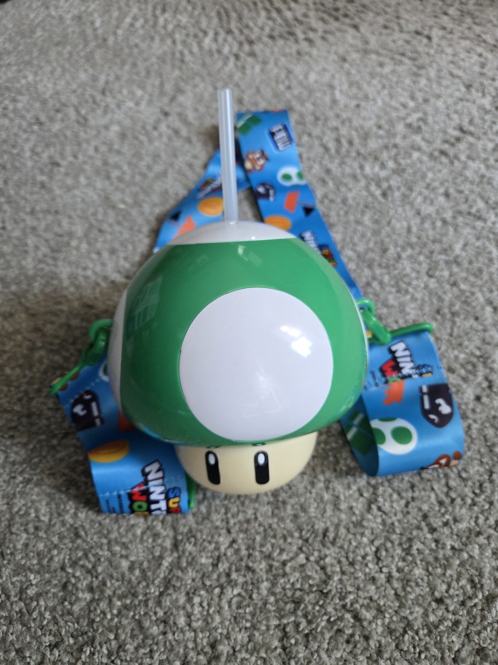 Super Nintendo World Mario Mushroom Kids Cup Tumbler with Carry Strap
